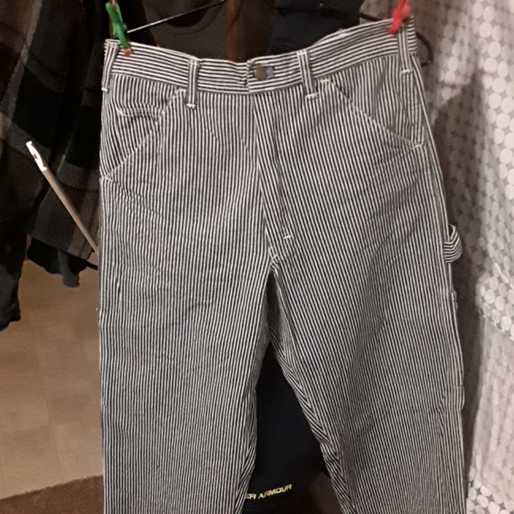 Mens railroad/hickory striped carpenter's pants
